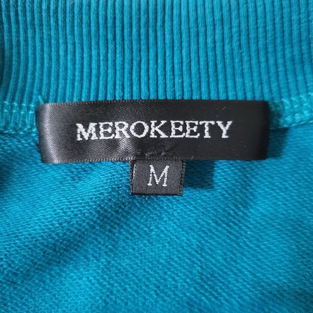Merokeety Women's Teal Long Sleeve Pullover Top and Shorts Lounge 2-Piece Set